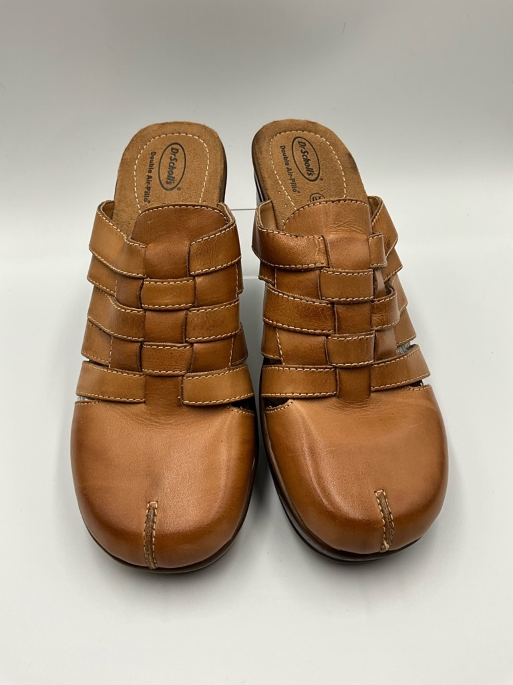 Dr. Scholl's Clogs Size 10 Tan Woven Leather Mule Clogs